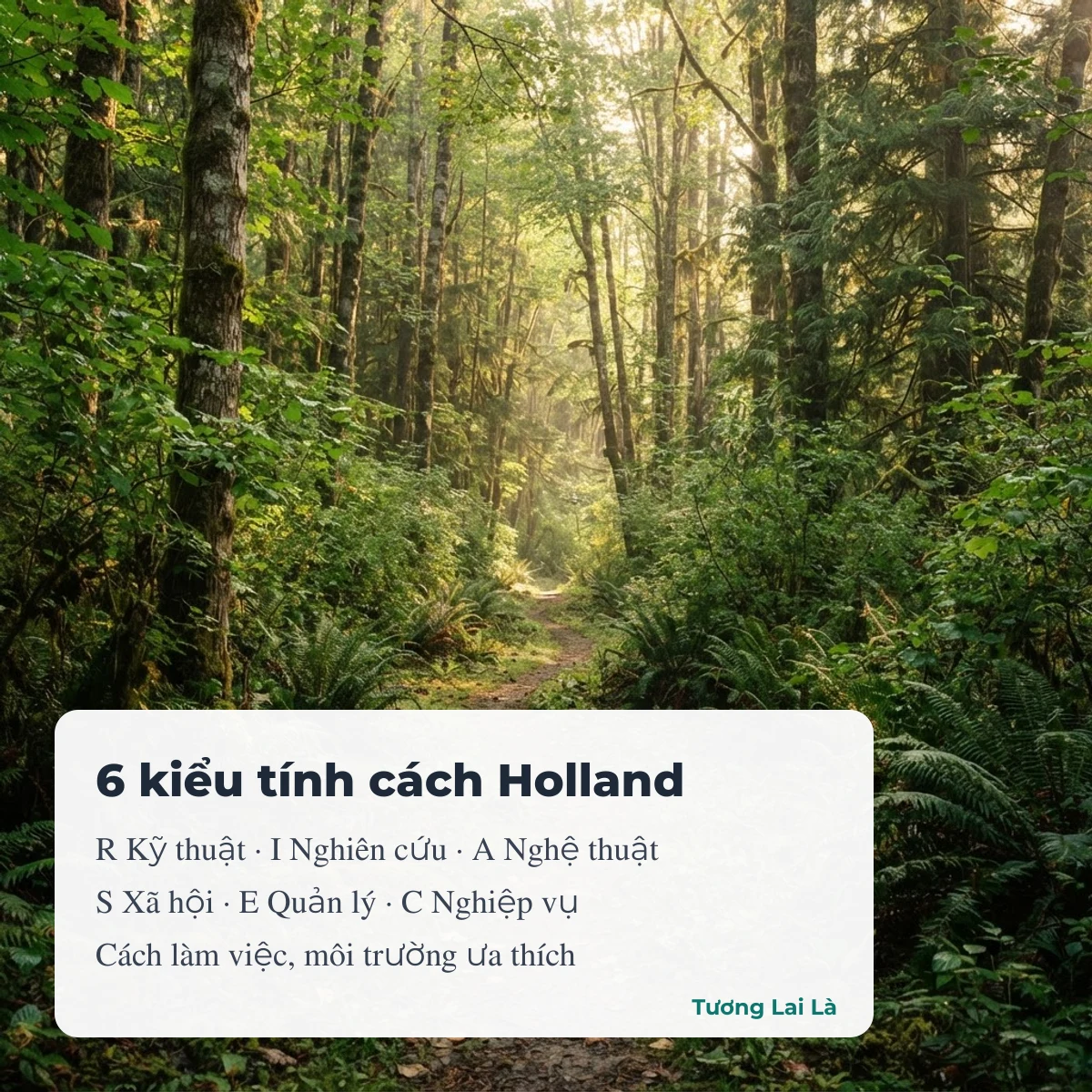 Sáu kiểu tính cách nghề nghiệp Holland: R, I, A, S, E, C