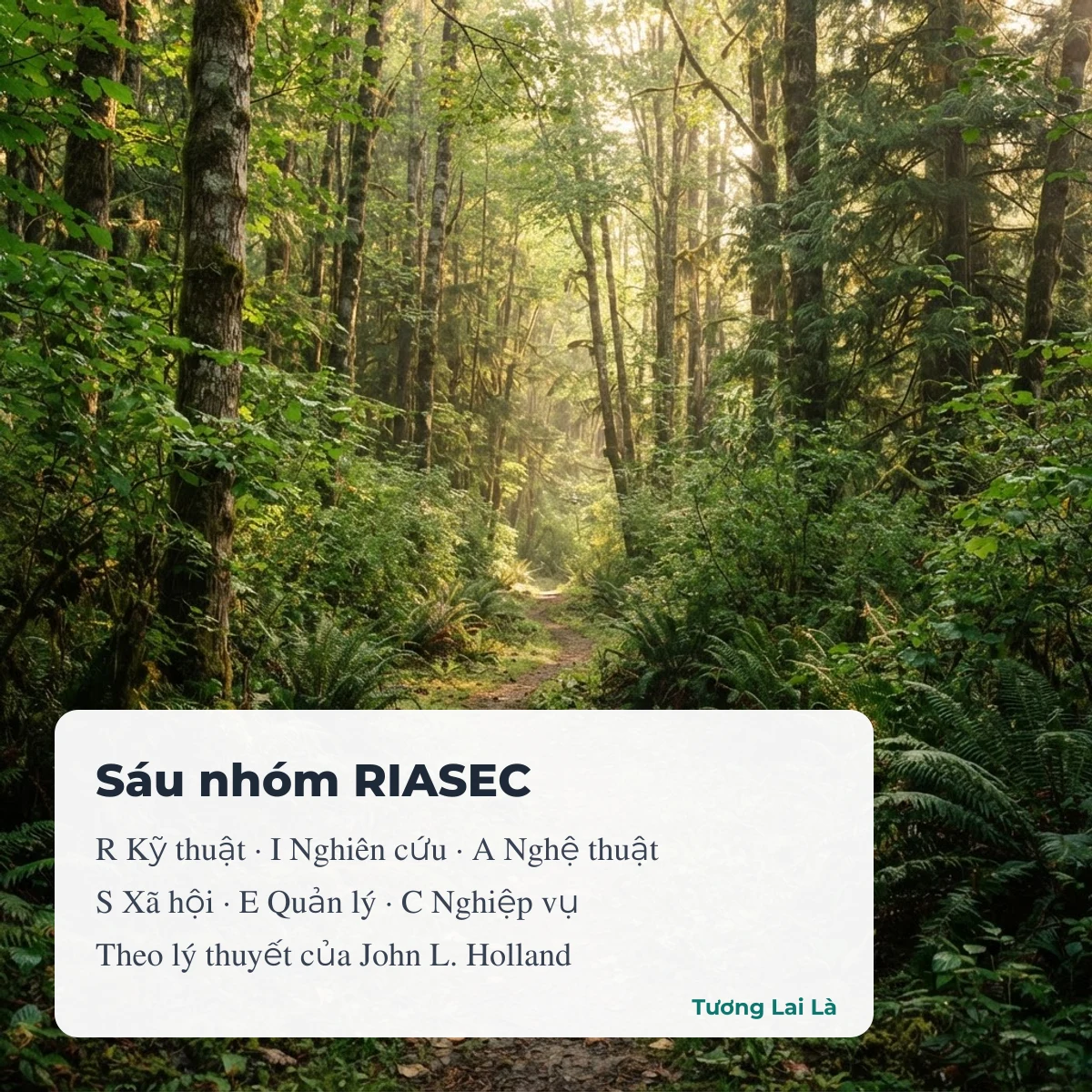 Sáu nhóm sở thích RIASEC theo lý thuyết của John L. Holland